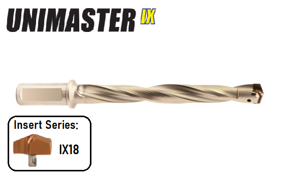 19.00mm - 19.90mm 8xD Unimaster IX Exchangeable Head Drill Body Europa